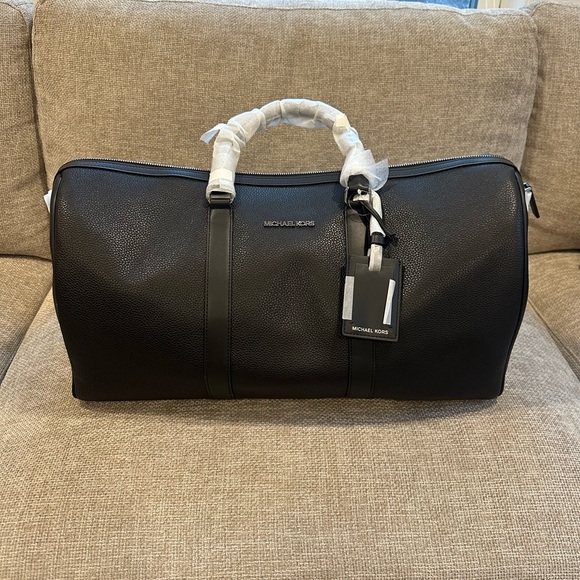 Michael Kors Black Leather Duffel Bag